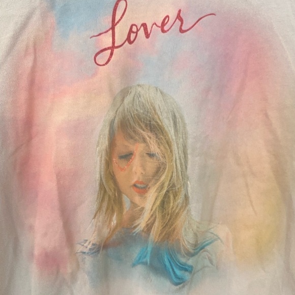 Taylor Swift Lover Taylor Face T-Shirt Top Size Small Light Blue - Picture 3 of 5